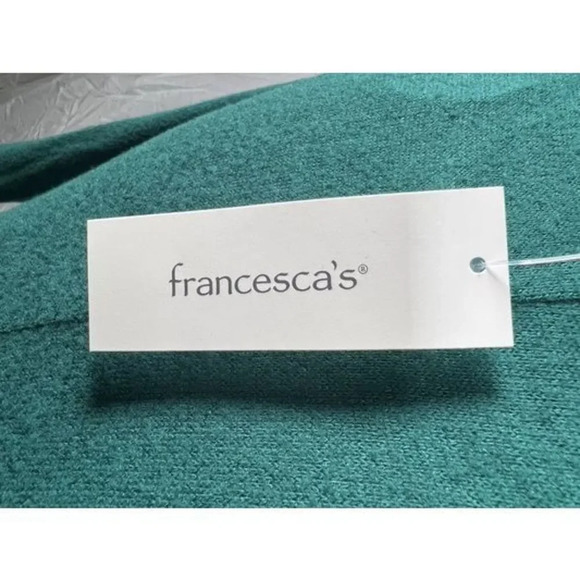 Francesca's Bell Sleeve Raquel Wrap Skirt Hacci Mini Dress Green Size Sm… - Picture 7 of 9